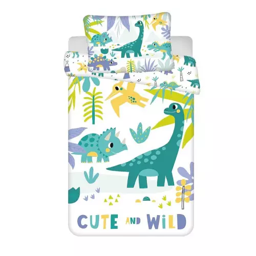 Bavlněné povlečení do postýlky Dino Cute and wild baby 100x135+40x60