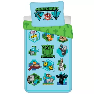 Bavlněné povlečení Minecraft Lets play 140x200+70x90