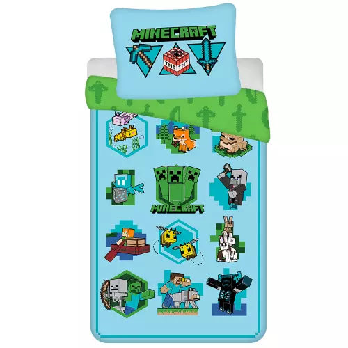 Bavlněné povlečení Minecraft Lets play 140x200+70x90