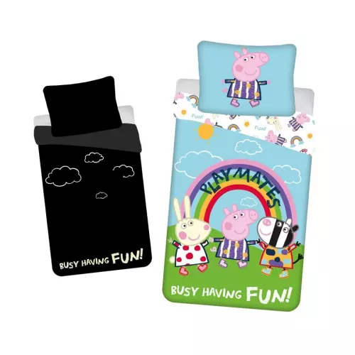 Bavlněné povlečení Peppa Pig svítící 140x200+70x90