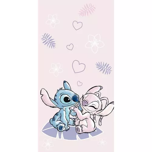 Froté osuška Lilo and Stitch pink 70x140