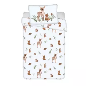 Bavlněné povlečení do postýlky Lesní zvířátka baby 100x135+40x60