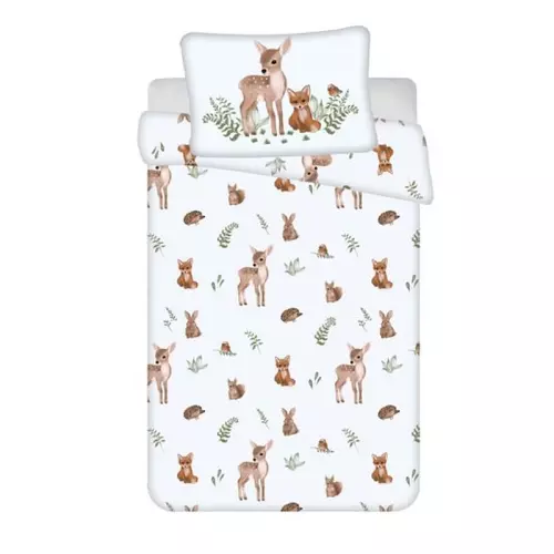 Bavlněné povlečení do postýlky Lesní zvířátka baby 100x135+40x60