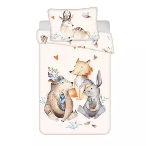 Bavlněné povlečení do postýlky Zvířátka Woodland baby 100x135+40x60