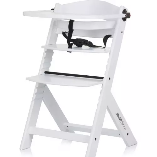 CHIPOLINO Dřevěná jídelní židlička Tip Top 2v1 White Wood