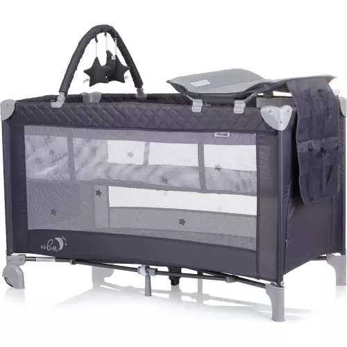 CHIPOLINO Cestovní postýlka s přebalovací podložkou Luna Granite