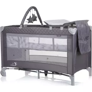 CHIPOLINO Cestovní postýlka s přebalovací podložkou Luna Ash Grey