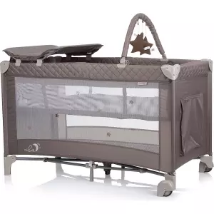 CHIPOLINO Cestovní postýlka s přebalovací podložkou Luna Macadamia