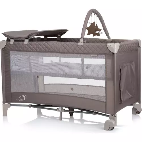 CHIPOLINO Cestovní postýlka s přebalovací podložkou Luna Macadamia