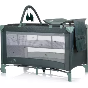 CHIPOLINO Cestovní postýlka s přebalovací podložkou Luna Pastel Green