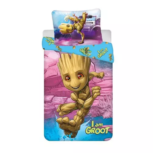 Bavlněné povlečení Groot I am Groot 140x200+70x90