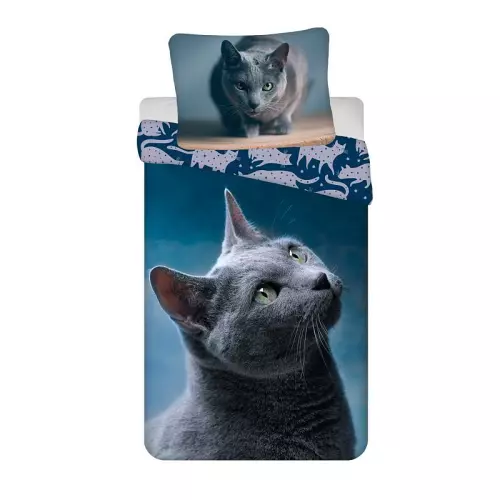 Bavlněné povlečení Dark Cat 140x200+70x90
