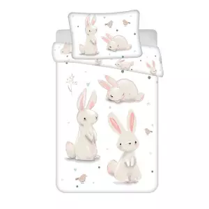 Bavlněné povlečení do postýlky Králíčci baby 100x135+40x60