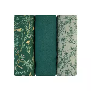 Pleny mušelínové 75x75 cm 3ks Secret Garden Green
