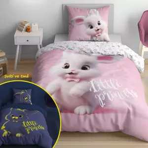 Bavlněné povlečení Králík Little Princess 140x200+70x80 (svítící)