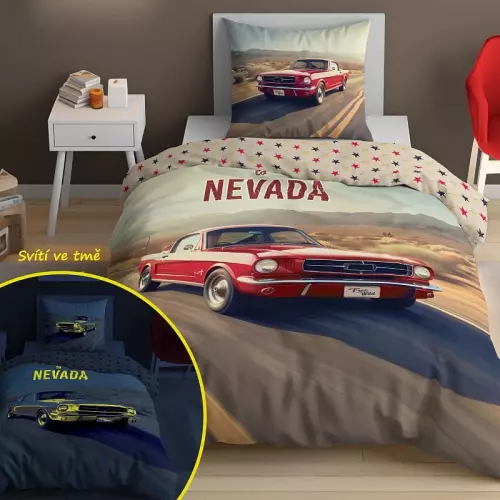 Bavlněné povlečení Mustang 140x200+70x80 (svítící)