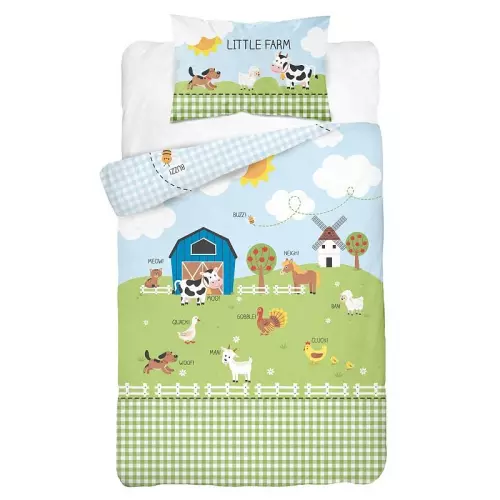 Bavlněné povlečení do postýlky Malá farma 100x135+40x60