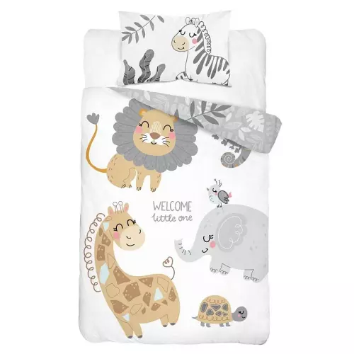 Bambusové povlečení do postýlky ZOO 100x135+40x60