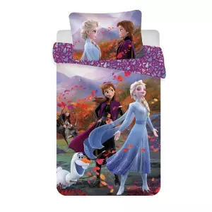 Bavlněné povlečení do postýlky Ledové Království 2 Wind baby 100x135+40x60