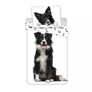 Bavlněné povlečení Border kolie 140x200+70x90