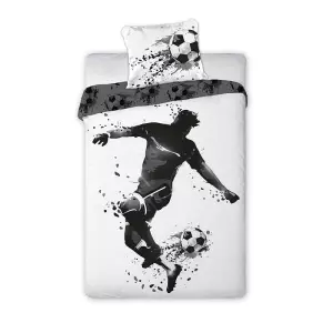 Bavlněné povlečení Fotbalista černobílé 140x200+70x90
