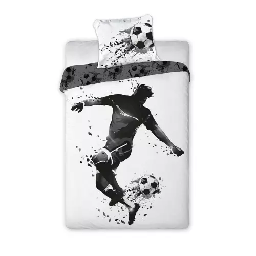 Bavlněné povlečení Fotbalista černobílé 140x200+70x90
