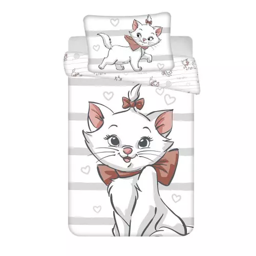 Bavlněné povlečení do postýlky Kočička Marie Bow baby 100x135+40x60
