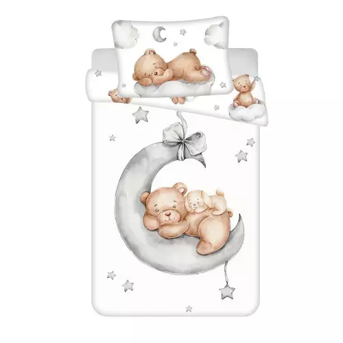 Bavlněné povlečení do postýlky Medvídek Ribbon baby 100x135+40x60