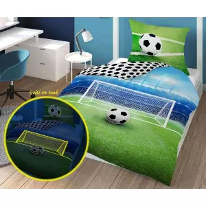 Bavlněné povlečení Fotbal aréna svítící 140x200+70x80 (svítící)