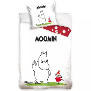 Bavlněné povlečení Muminci Mumínek a Majka 140x200+70x90