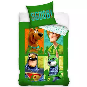 Bavlněné povlečení Scooby Doo Zelená Čtyřka 140x200+70x90