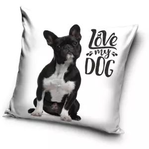 Povlak na polštářek Mám rád svého Buldočka 40x40 cm