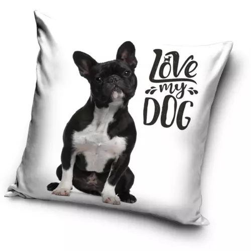 Povlak na polštářek Mám rád svého Buldočka 40x40 cm