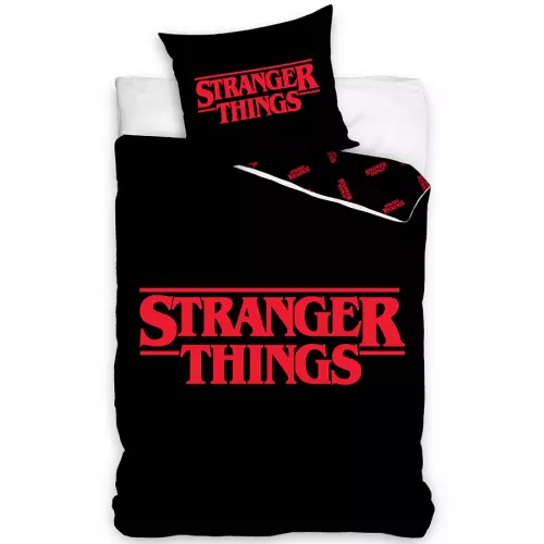 Bavlněné povlečení Stranger Things Black 140x200+70x90