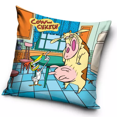 Povlak na polštářek Cow and Chicken Tak poslouchej kámo 40x40 cm