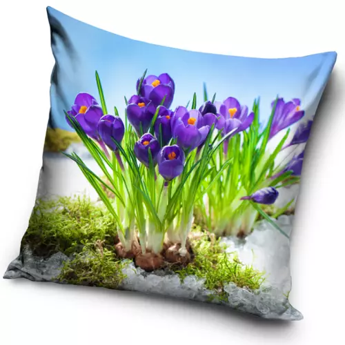 Povlak na polštářek Fialové krokusy 40x40 cm