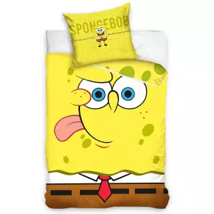 Bavlněné povlečení Sponge Bob Emoji 140x200+70x90