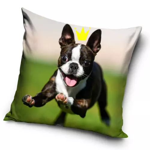 Povlak na polštářek Bostonský Teriér Princezna 40x40 cm