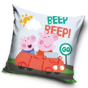 Povlak na polštářek Prasátko Pepina a Tomík v Autě 40x40 cm