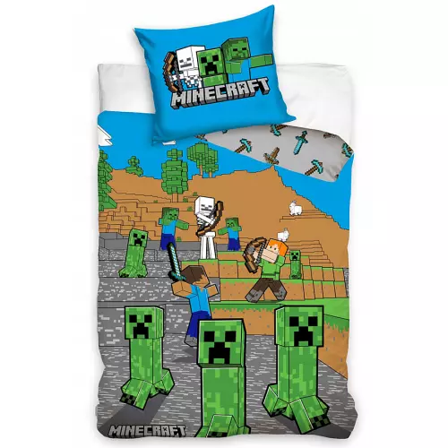 Bavlněné povlečení Minecraft Time to Mine 140x200+70x90