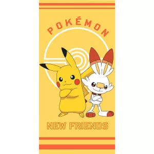 Froté osuška Pokémon Pikachu a Scorbunny 70x140 cm