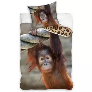 Bavlněné povlečení Opice Orangutan 140x200+70x90