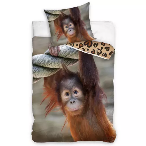 Bavlněné povlečení Opice Orangutan 140x200+70x90