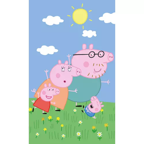 Dětský froté ručník Prasátko Pepina s Rodinkou 30x50 cm