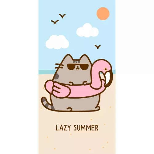 Froté osuška Kočička Pusheen Mňaumózní Dovolená 70x140 cm