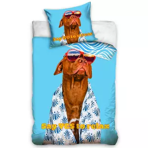 Bavlněné povlečení Pes Pittbul Aloha 140x200+70x90