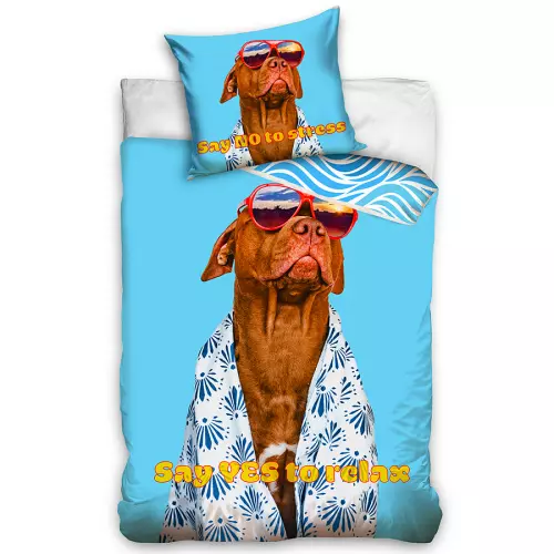 Bavlněné povlečení Pes Pittbul Aloha 140x200+70x90