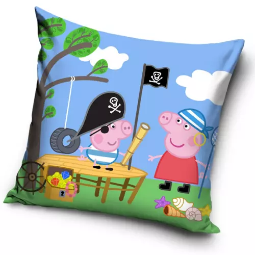 Povlak na polštářek Prasátko Pepina a Tomík Piráti 40x40 cm
