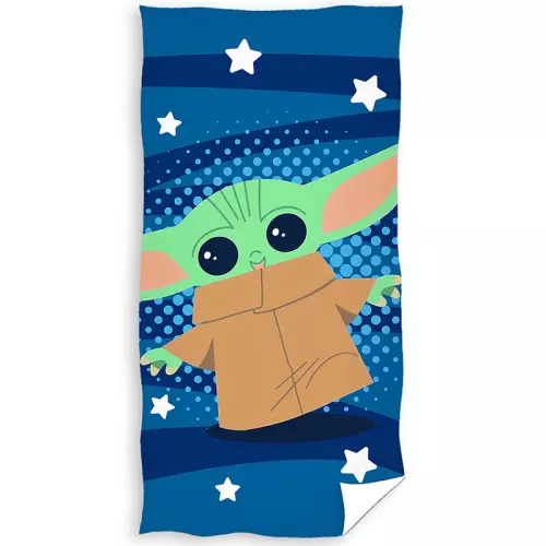 Froté osuška Star Wars Baby Yoda a Hvězdičky 70x140 cm