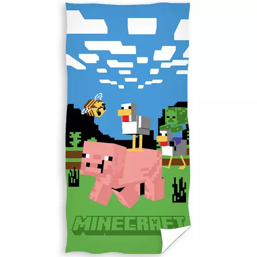 Froté osuška Minecraft Prase a Kachna 70x140 cm